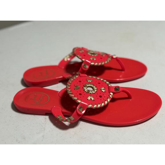 Jack Rogers Georgica Jelly Pink Gold Sandals Size 7 - Picture 10 of 10